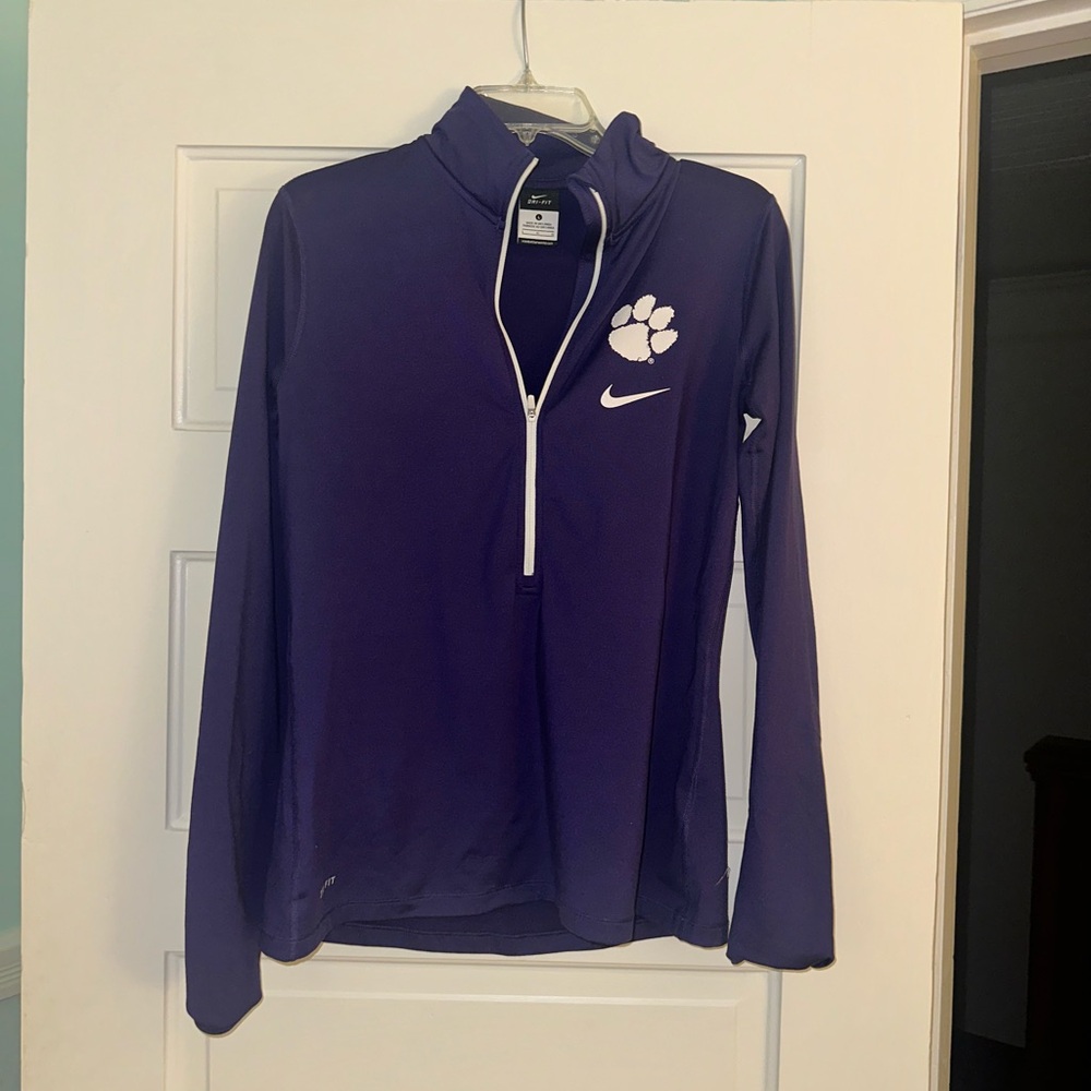 Clemson women’s purple half zip - Nike- Size Large